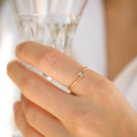 topaas ring in 9 karaat goud 0,02 ct