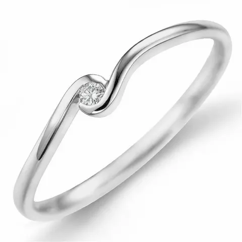 diamant ring in 9 karaat witgoud 0,02 ct