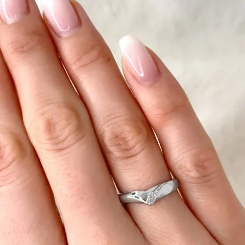 Diamant ring in 9 karaat witgoud 0,01 ct