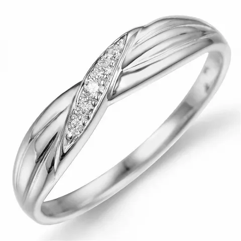 diamant ring in 9 karaat witgoud 0,05 ct