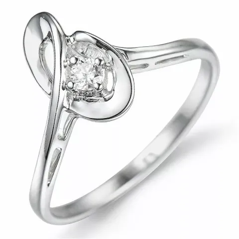 abstract diamant ring in 9 karaat witgoud 0,07 ct