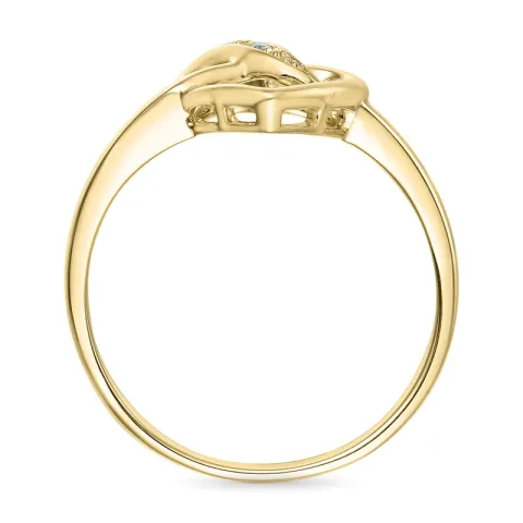 hart diamant ring in 9 karaat goud 0,008 ct