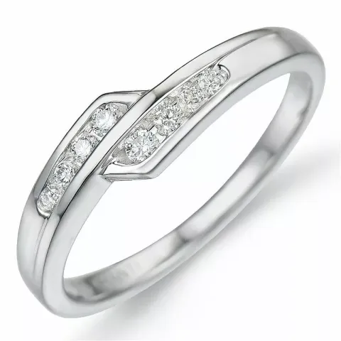 Diamant ring in 9 karaat witgoud 0,13 ct