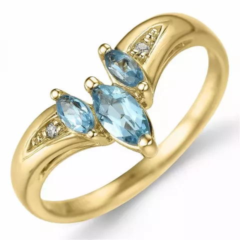 V topaas diamant ring in 9 karaat goud 0,01 ct 0,50 ct