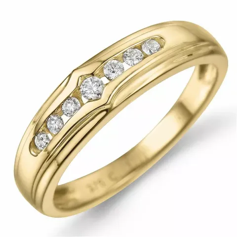diamant ring in 9 karaat goud 0,11 ct