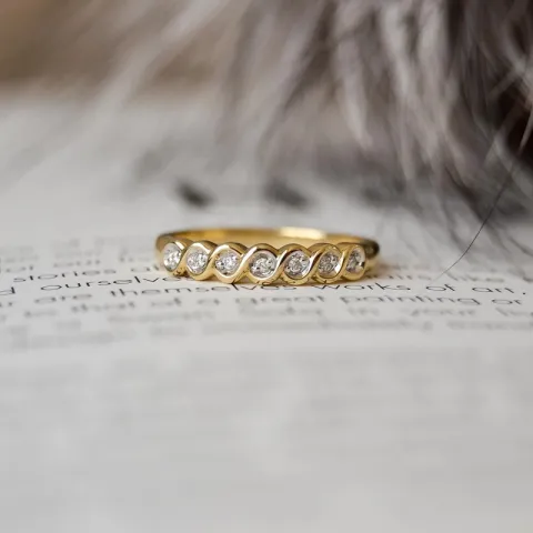 diamant ring in 9 karaat goud met rhodium 0,04 ct