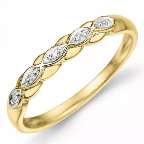 Diamant ring in 9 karaat goud-en witgoud 0,02 ct