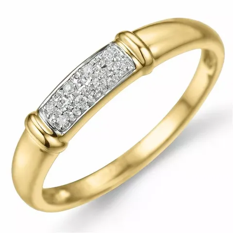 diamant ring in 9 karaat goud-en witgoud 0,04 ct