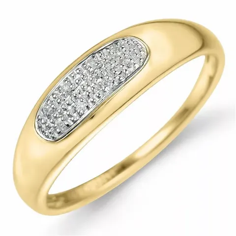 Diamant ring in 9 karaat goud-en witgoud 0,04 ct