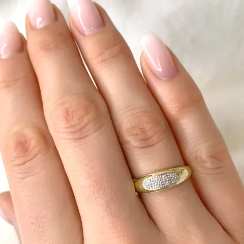 Diamant ring in 9 karaat goud-en witgoud 0,04 ct