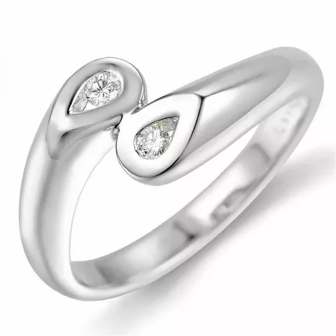 diamant ring in 9 karaat witgoud 0,06 ct