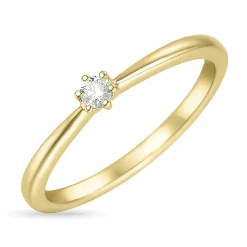diamant solitaire ring in 9 karaat goud 0,08 ct