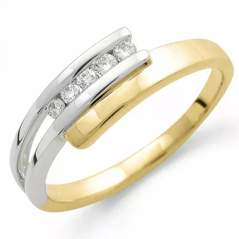 diamant ring in 9 karaat goud-en witgoud 0,11 ct
