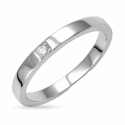 mémoire ring in 9 karaat witgoud 0,03 ct