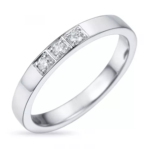 diamant mémoire ring in 9 karaat witgoud 0,09 ct