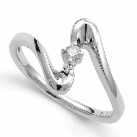 abstract diamant ring in 9 karaat witgoud 0,05 ct