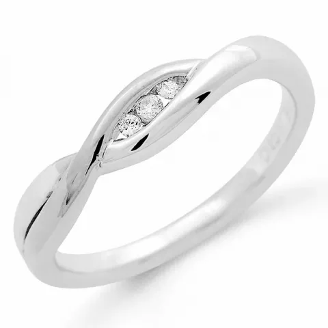 Diamant ring in 9 karaat witgoud 0,04 ct