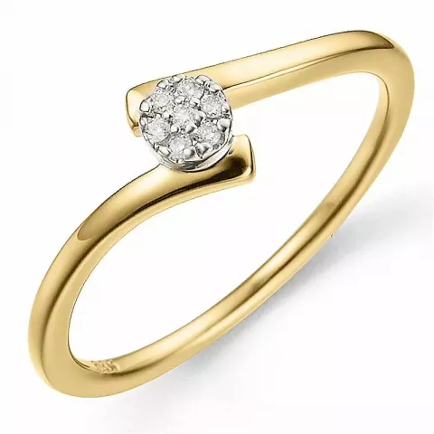 rond diamant ring in 9 karaat goud 0,03 ct