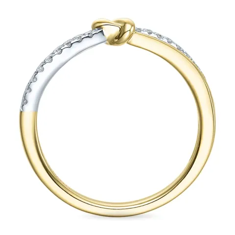 diamant ring in 9 karaat goud-en witgoud 0,10 ct