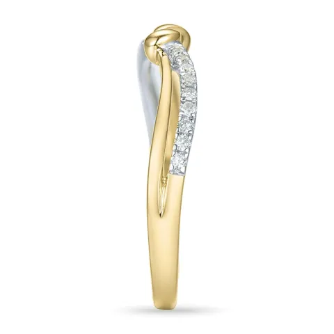 diamant ring in 9 karaat goud-en witgoud 0,10 ct