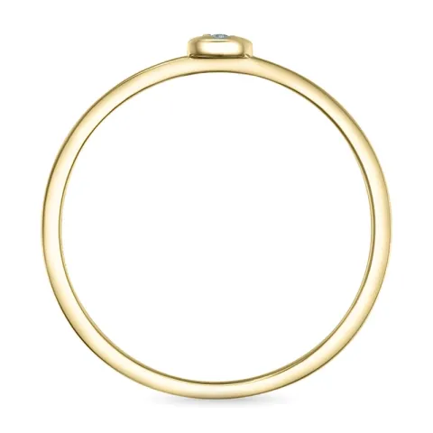 rond diamant ring in 9 karaat goud-en witgoud 0,01 ct