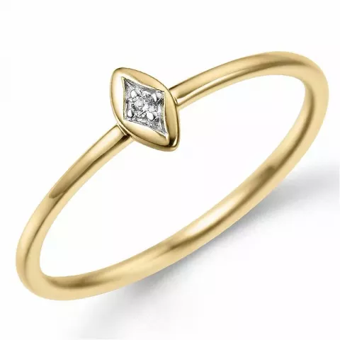 Vierkant diamant ring in 9 karaat goud 0,01 ct