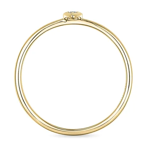 Vierkant diamant ring in 9 karaat goud 0,01 ct