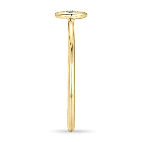 Vierkant diamant ring in 9 karaat goud 0,01 ct