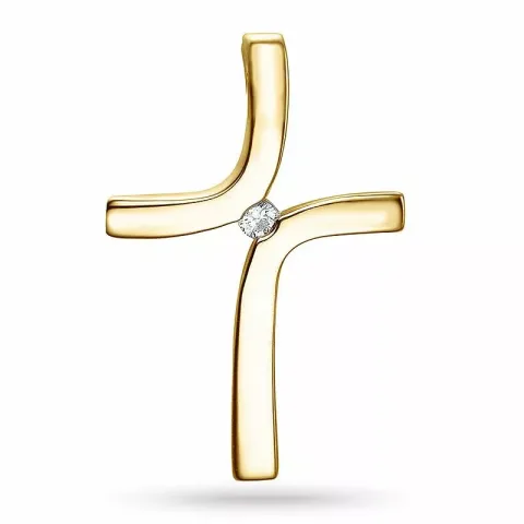 kruis diamanten hanger in 9 caraat goud 0,03 ct ct