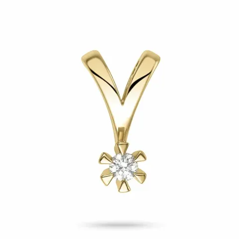 diamant solitaire hanger in 9 caraat goud 0,05 ct