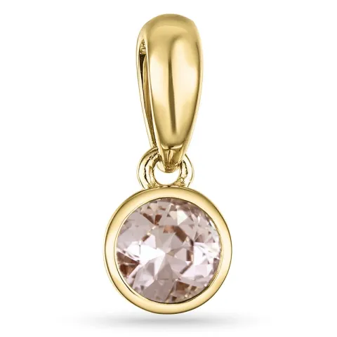 Rond morganit hanger in 9 caraat goud 0,43 ct