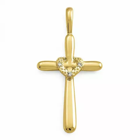 kruis diamant hanger in 9 caraat goud 0,01 ct
