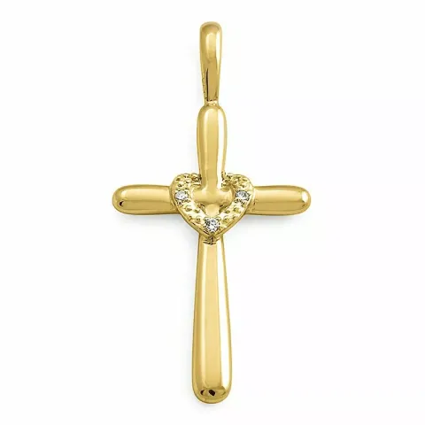 kruis diamant hanger in 9 caraat goud 0,01 ct