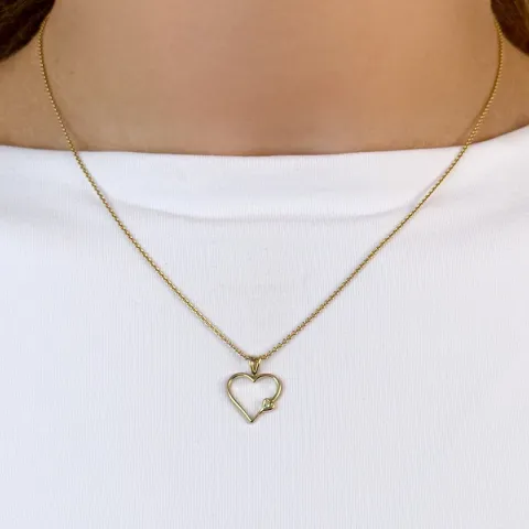 Hart diamanten hanger in 9 caraat goud 0,009 ct