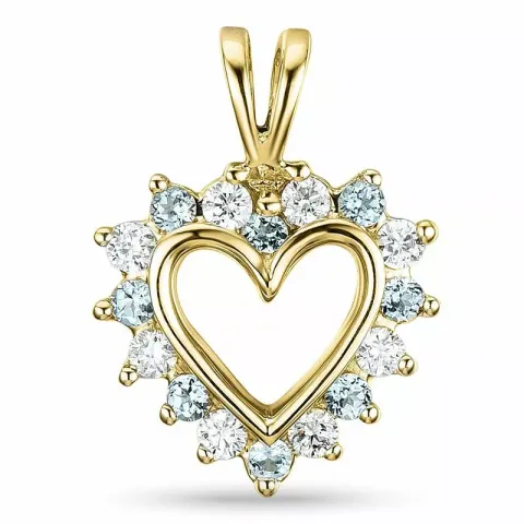 hart topaas diamanten hanger in 9 caraat goud 0,13 ct 0,16 ct