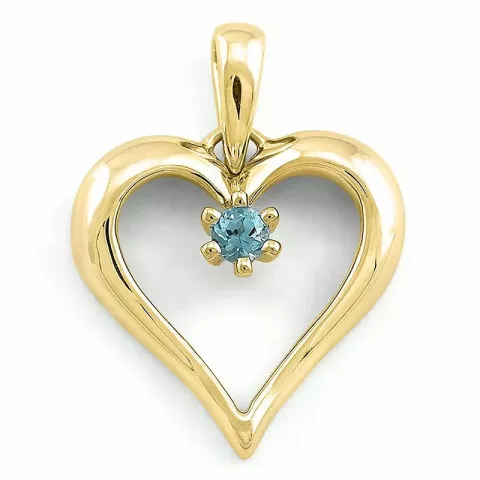 Elegant hart topaas hanger in 9 caraat goud 0,10 ct
