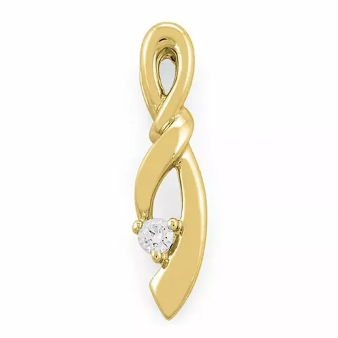 abstract hanger in 9 caraat goud 0,03 ct