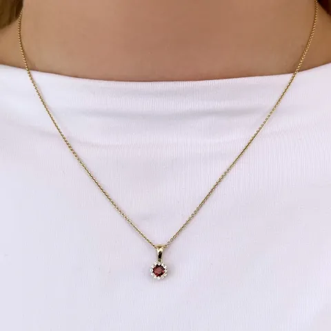 rond amethist hanger in 9 caraat goud 0,07 ct ct 0,25 ct