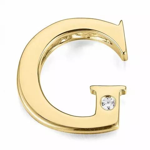 Letter g diamant hanger in 9 caraat goud 0,01 ct