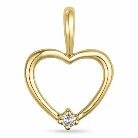 hart diamant hanger in 9 caraat goud 0,01 ct