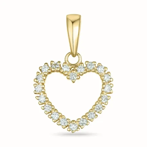 hart diamant hanger in 9 caraat goud 0,16 ct