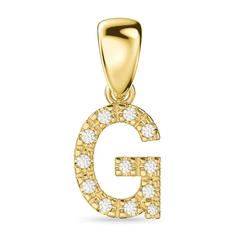 letter g diamant hanger in 9 caraat goud 0,07 ct