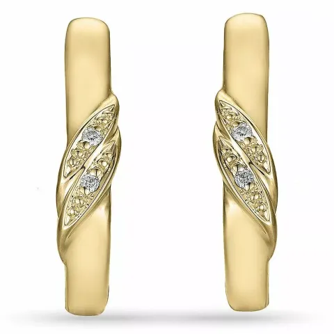 Diamant oorbellen in 9 karaat goud met diamanten 
