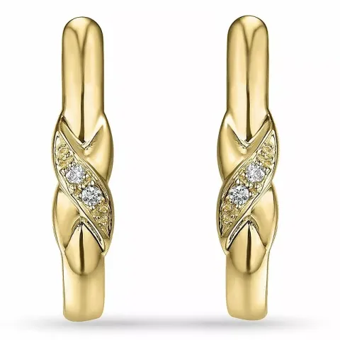 Diamant oorbellen in 9 karaat goud met diamanten 