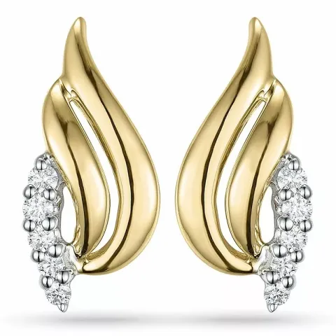 Diamant oorbellen in 9 karaat goud en witgoud met diamanten