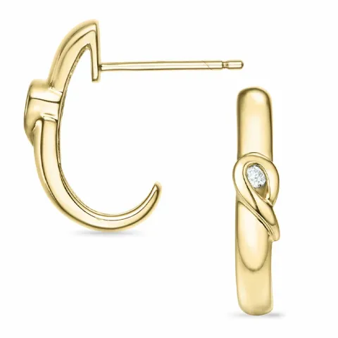 diamant halfcreool in 9 karaat goud met diamant 