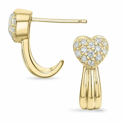 hart diamant oorbellen in 9 karaat goud met diamant