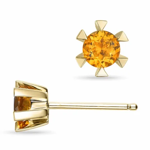 2 x 0,25 ct citrien solitaire oorbel in 9 karaat goud met citrien