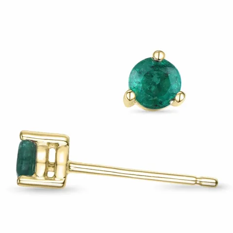 2 x 0,20 ct smaragd solitaire oorbel in 9 karaat goud met smaragd