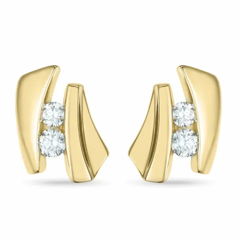 briljant oorbellen in 9 karaat goud met diamant 